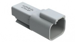 AT04-2P-RD01, Crimp Housing, Plug, 1 Rows, 2 Poles, Grey, Amphenol