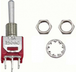 RND 210-00468, Sub-Miniature Toggle Switch, On-None-(On), Soldering Lugs, RND Components