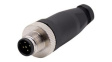 RND 205-01202 M12 Straight Plug Circular Connector, 5 Poles, A-Coded, Screw