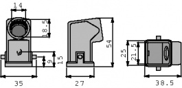09200030620, Корпус: для разъемов HAN; Han; размер 3А; на провод; защелка; PG11, Harting