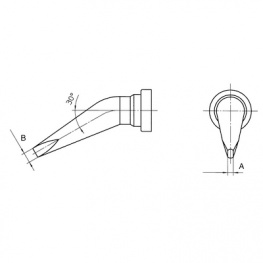 LT BX, Soldering Tip Chisel-shaped, bent 30°, 2.4 mm x 0.8 mm, Weller