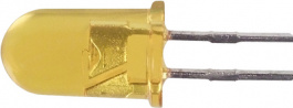 HLMP-3416, LED; 5мм; желтый; 16,6-50мкд; 35°; Поверхность: выпуклая, Broadcom (Avago)