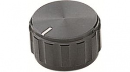 RND 210-00625, Rotary Knob&nbsp;&nbsp;diam.25mm, Black, Aluminium, RND Components