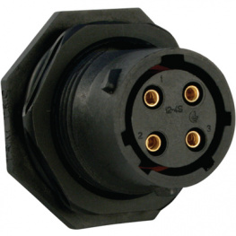 UTS7124SSCR, Panel Mount Socket UTS Trim Trio UTS Poles=4 Socket Housing size12, Souriau Esterline Sunbank