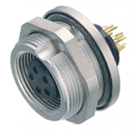 09 0408 80 03, Panel-mount socket, 3-pole Poles 3 4 A 125 VAC/VDC, Binder