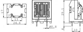 EV24-2.0-02-2M5, Inductor, radial 2.5 mH (2x) 2 A (2x), Schaffner