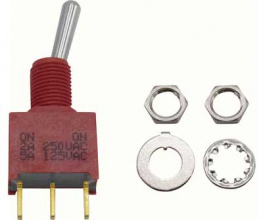 RND 210-00457, Miniature Toggle Switch, On-None-On, PC Thru-hole, RND Components