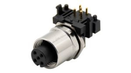 RND 205-01189, M12 PCB Circular Connector, Right Angle, Socket, 5 Poles, A-Coded, Solder, RND Connect