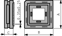 IC120-0684-304, IC test socket, open-top, PLCC 68, YAMAICHI