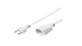 233.284, Extension Cable PVC Euro Type C (CEE 7/16) Plug - Euro Type C (CEE 7/16) Socket 2m White, Bachmann