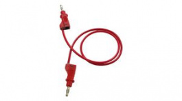 RND 350-00107, 4mm Banana Plug Test Lead 1m Red, Nickel-Plated Brass, RND Lab