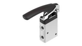 VHEF-LT-M32-M-G18, Manual Hand Lever Valve, Mechanical Spring Return, 3/2, -95kPa ... 1MPa, G1/8", Festo