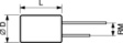 25ME220WX Capacitor, radial 220 uF 25 VDC