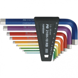 PB 210H10 RB SET 1.5...10, Coloured Allen key set 1.5-2-2.5-3-4-5-6-8-10, PB Swiss Tools