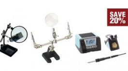 WT 1012 SET + 2534 + RND 550-00164, Soldering Station + Holder + RND PCB Holder with Magnifier, Weller
