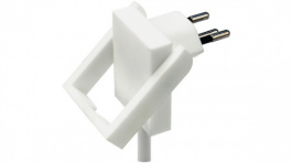 1409638, Flat plug with pull-out handle Type 12 10 A Plastic White, Steffen