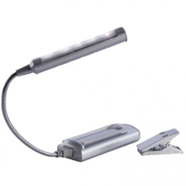 FLEXLIGHT, LED (5 x white, 2 x blue) LED reading light silver, Ansmann