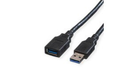11.02.8978, Cable USB-A Plug - USB-A Socket 1.8m Black, Roline