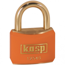 K12440BORAD, Brass lock, orange 40 mm, Kasp