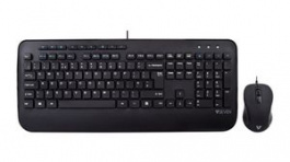 CKU300UK, Keyboard and Mouse, 1600dpi, CKU300, UK English, QWERTY, Cable, V7