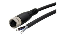 RND 205-01210, M12 Cable Connector, 5m, Straight, Socket, 5 Poles, A-Coded, Solder, RND Connect