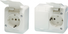 183507000, Safety socket 58 x 65 x 42 mm 16 A F (CEE 7/4) Polar White, SCHNEIDER ELECTRIC