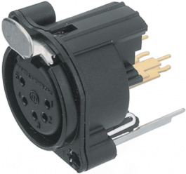 NC5FBV-B-D, XLR Panel-mount female receptacle 5Pblack, Neutrik