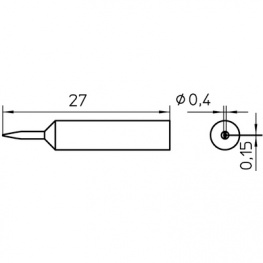 XNT 1SC, Soldering tip Chisel-shaped, narrow 0.4 mm, Weller