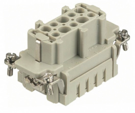 09330102702, Socket insert, 10-pin crimp connection, Han E, 10, Harting