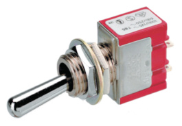 P2011B, Miniature Toggle Switch, On-Off, Soldering lugs, NKK Switches (NIKKAI, Nihon)