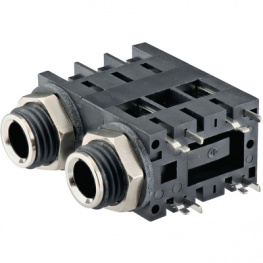 ACJM-MHD, Гнездо; Jack 6,35мм; "мама"; mono; угловой 90°; на панель; THT, Amphenol