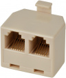 126-1-3(R) Modular-T-adapter 3x RJ12 m/f/f 1:1 unshielded