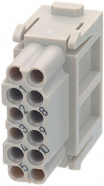 09140123101, Разъем: HAN; модуль; "мама"; Han Modular DD; PIN:12; без контактов, Harting