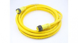 1300100495, Mini-Change A-Size Double-Ended Cordset 3 Poles Male (Straight) to Female (Straight) 16 AWG Yellow TPE 15m, Molex