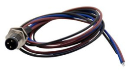 RND 205-01120, M8 Straight Plug Circular Sensor Connector, 3 Poles, A-Coded, Solder, RND Connect
