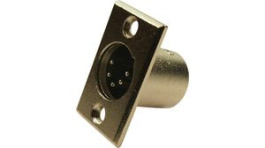 FC6175, Гнездо; XLR; "папа"; PIN: 5; на панель,винтами; пайка; серебристый, Cliff