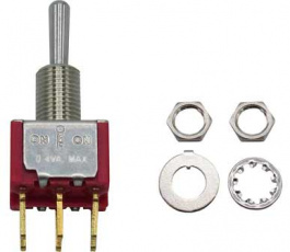 RND 210-00445, Miniature Toggle Switch, On-Off-On, PC Thru-hole, RND Components