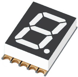 ELSS405SURWB/S530-A3/S290, 7-segment LED-display red 10 mm SMD, Everlight