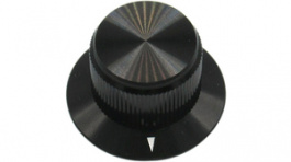 RND 210-00361, Aluminium Knob, black, 6.4 mm shaft, RND Components