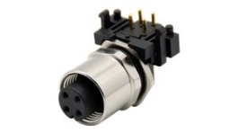 RND 205-01188, M12 PCB Circular Connector, Right Angle, Socket, 4 Poles, A-Coded, Solder, RND Connect