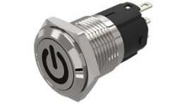 82-4151.1000.B002, Pushbutton Switch, 1CO, Momentary Function, Silver, EAO