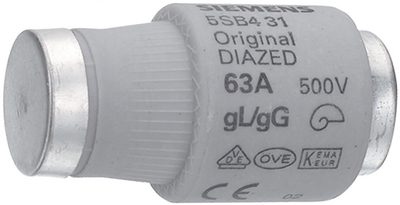 Предохранитель siemens 5sb4 21 diazed 50a 500v